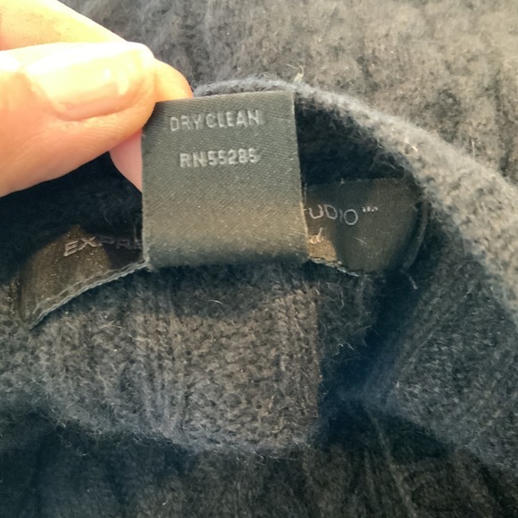 EXPRESS DESIGN‎ STUDIO Sweater Womens XL Wool Angora Cashmere Blend Cable Knit - Picture 8 of 8